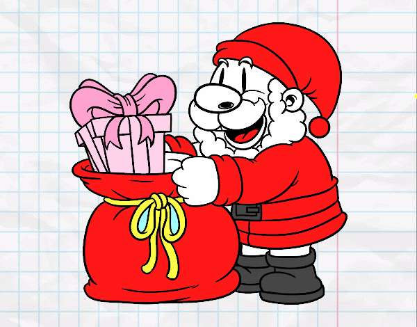 Santa Claus ofreciendo regalos