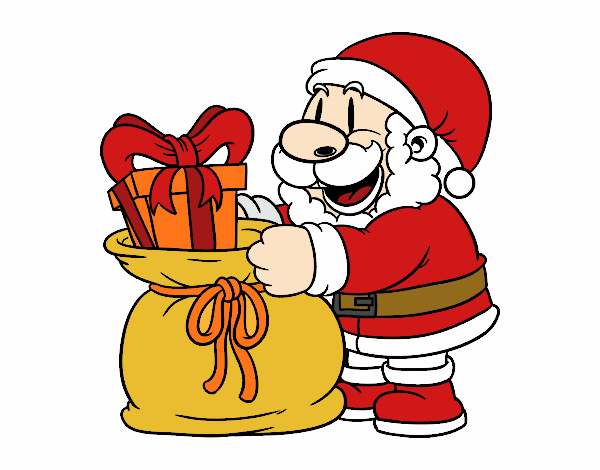 Santa Claus ofreciendo regalos