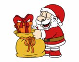 Santa Claus ofreciendo regalos