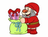 Santa Claus ofreciendo regalos