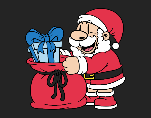 Santa Claus ofreciendo regalos