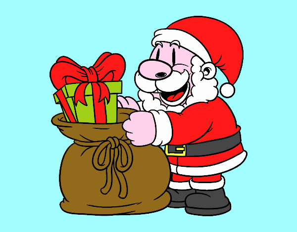 Santa Claus ofreciendo regalos