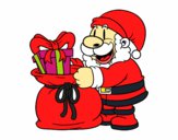 Santa Claus ofreciendo regalos