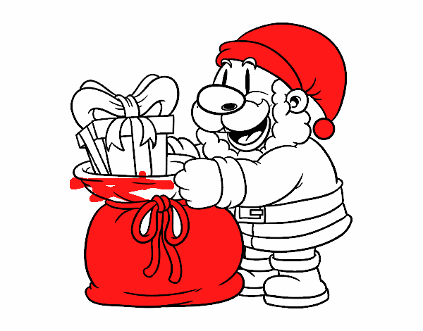 Santa Claus ofreciendo regalos