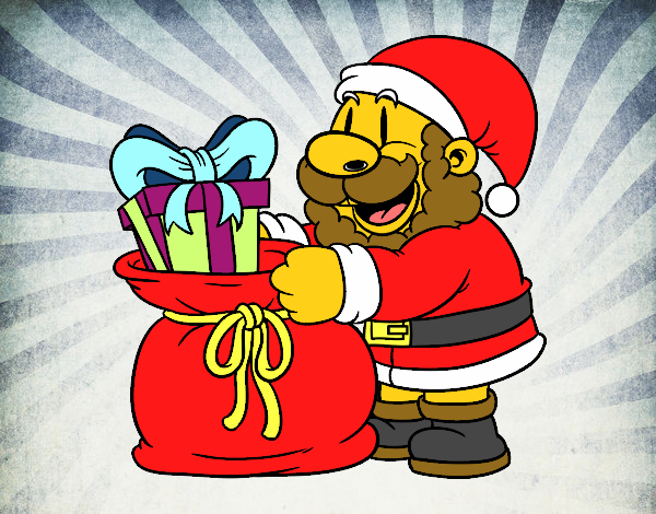 Santa Claus ofreciendo regalos