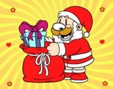 Santa Claus ofreciendo regalos