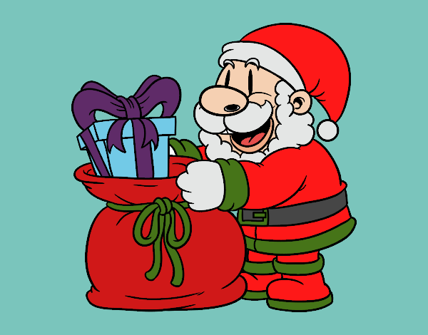 Santa Claus ofreciendo regalos