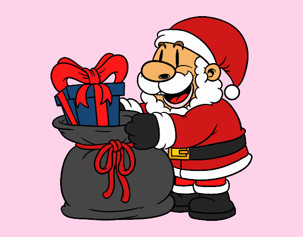 Santa Claus ofreciendo regalos