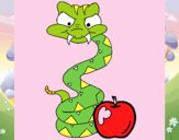 Serpiente y manzana