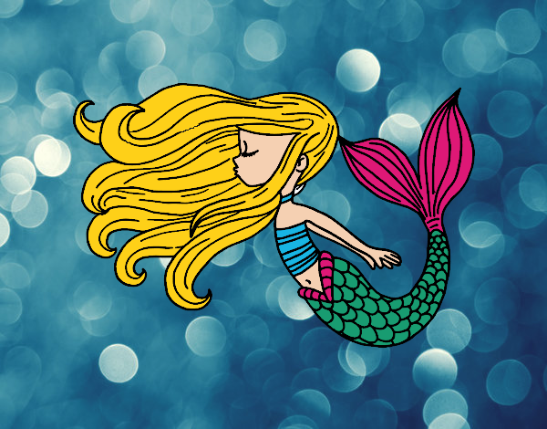 Dibujo Sirena flotando pintado por NataliaG