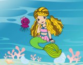 Dibujo Sirena y medusa pintado por andy2016