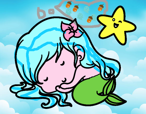 Sirenita chibi durmiendo