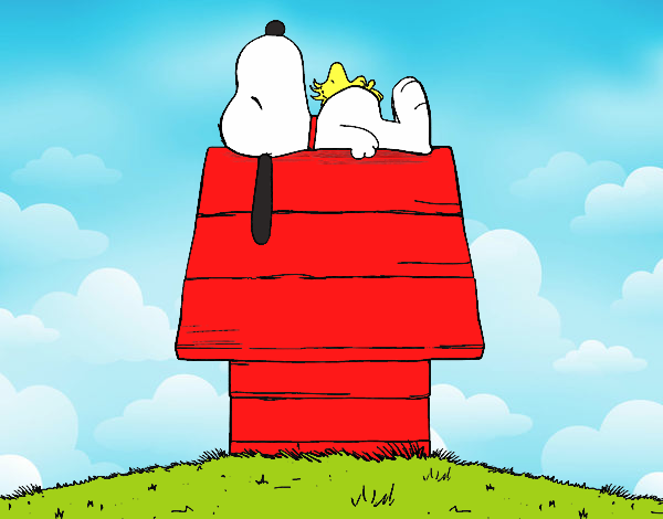 Dibujo Snoopy durmiendo pintado por helio