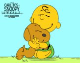 Snoopy y Carlitos abrazados