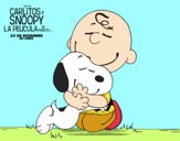 Snoopy y Carlitos abrazados