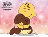 Dibujo Snoopy y Carlitos abrazados pintado por azazel