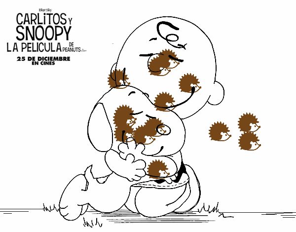 Snoopy y Carlitos abrazados