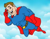 Dibujo Superhéroe volando pintado por andy2016
