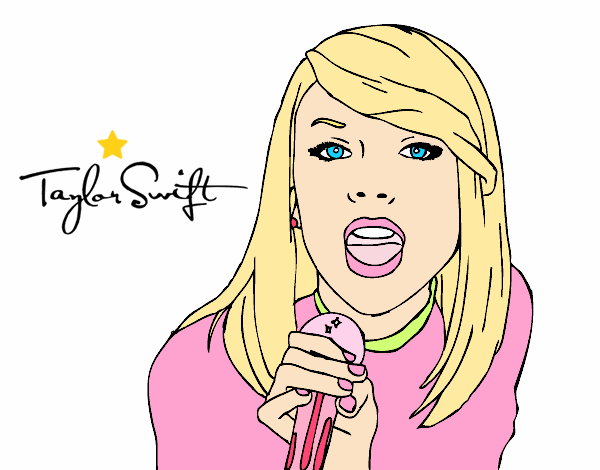 Dibujo Taylor Swift cantando pintado por BFFLOVE