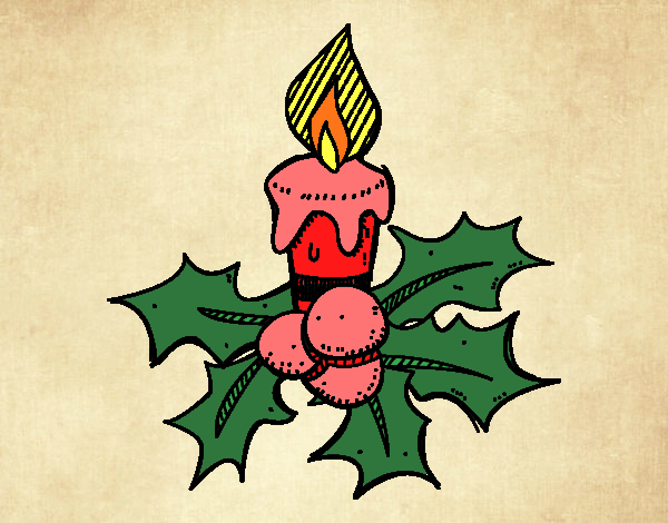 Dibujo Una vela de Navidad pintado por Valerita3