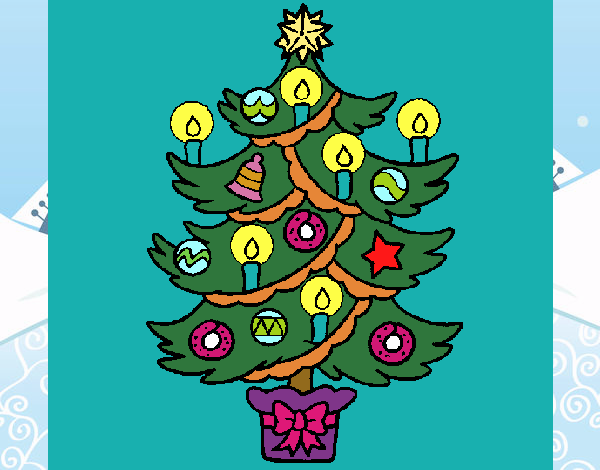 Árbol de navidad con velas