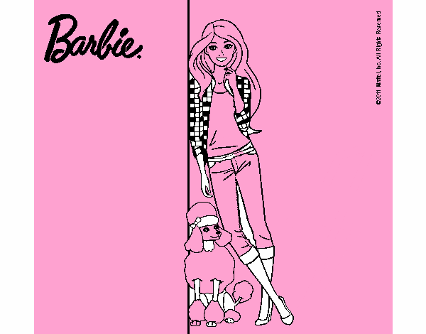 Barbie con cazadora de cuadros