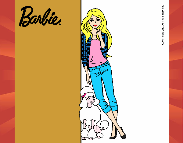 Barbie con cazadora de cuadros