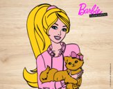 Dibujo Barbie con su linda gatita pintado por andy2016
