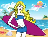 Barbie con tabla de surf