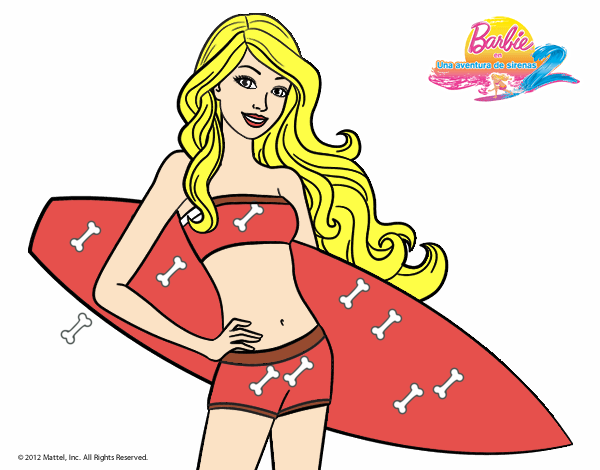 Barbie con tabla de surf