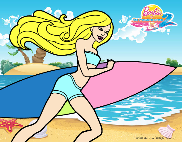 Barbie corre al agua