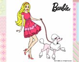 Dibujo Barbie paseando a su mascota pintado por Juli321