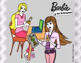 Barbie y su hermana merendando