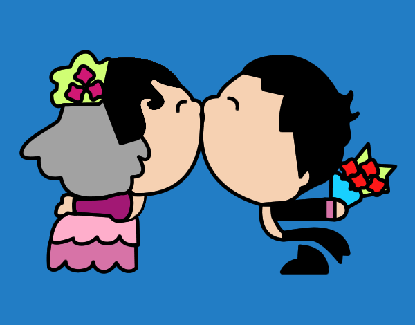 Beso de recién casados