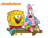 Bob Esponja y Patricio en bañador