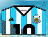 Dibujo Camiseta del mundial de fútbol 2014 de Argentina pintado por lliomessi