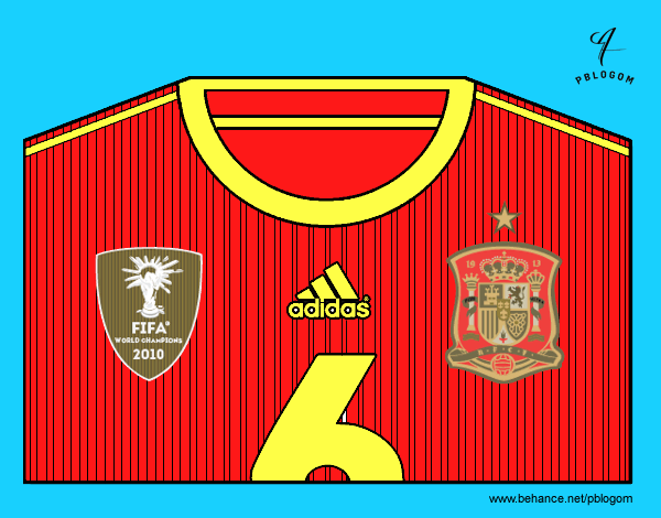 Camiseta del mundial de fútbol 2014 de España