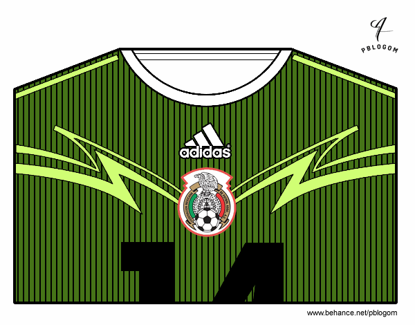 Camiseta del mundial de fútbol 2014 de México