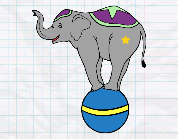 Dibujo Elefante equilibrista pintado por dallana-12