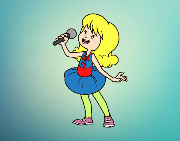 Estrella del pop cantando