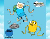 Finn y Jake escuchando música