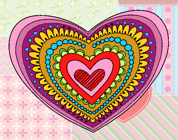 Dibujo Mandala corazón pintado por andy2016