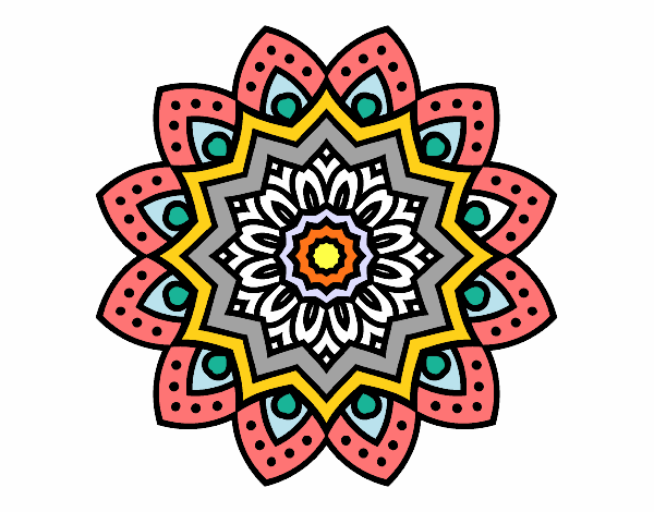 Dibujo Mandala flor natural pintado por rebecasanc