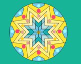 Dibujo Mandala mosaico estrella pintado por blanca