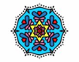 Dibujo Mandala simétrica pintado por guinda