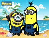 Dibujo Minions - Carl y Kevin pintado por meagan