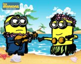 Dibujo Minions - Dave y Phil pintado por meagan