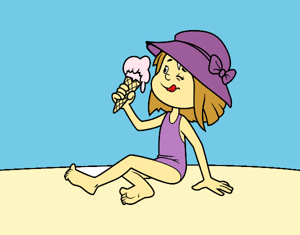 Dibujo de niña comiendo helado pintado por en  el día 27-12-15 a  las 23:49:11. Imprime, pinta o colorea tus propios dibujos!