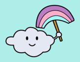 Dibujo Nube con arcoiris pintado por rebecasanc
