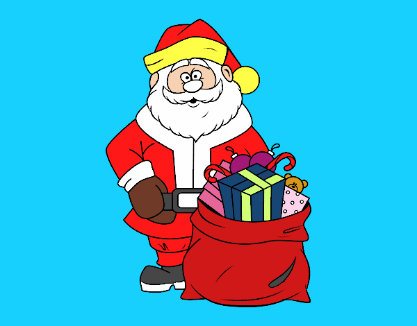 Papá Noel con bolsa de regalos